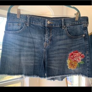 Old Navy Boyfriend Shorts with embroidered flower